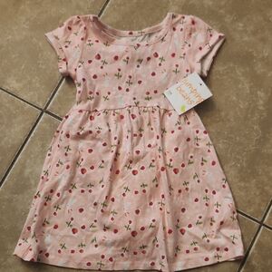Jumping Beans Pink Dress with Cherry Pattern